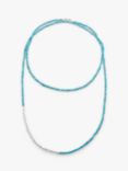 Monica Vinader Mini Nugget Gemstone Long Beaded Necklace, Turquoise/Silver