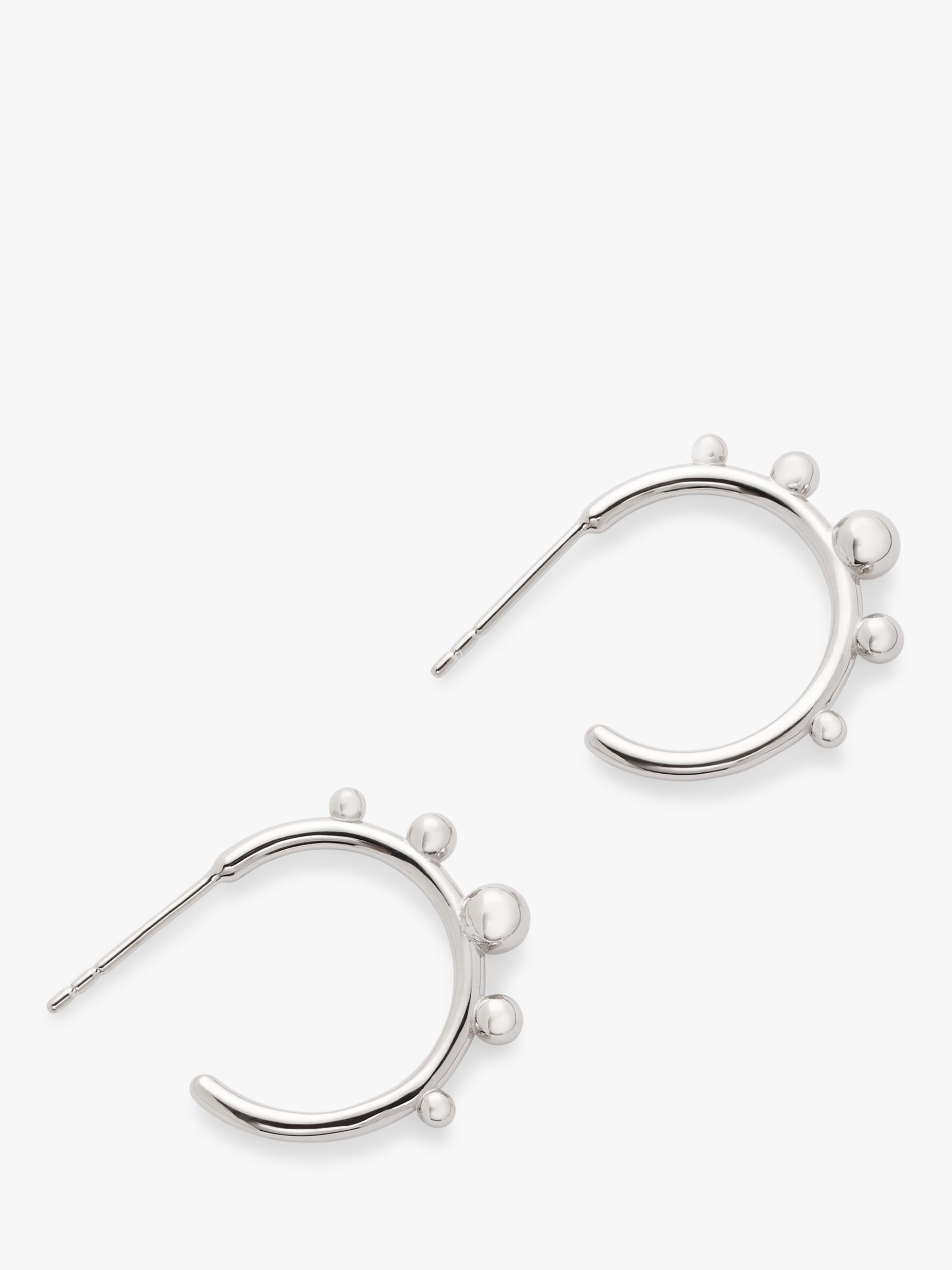 ELLE Lady's White Sterling Silver Medium Double Hoop Earrings