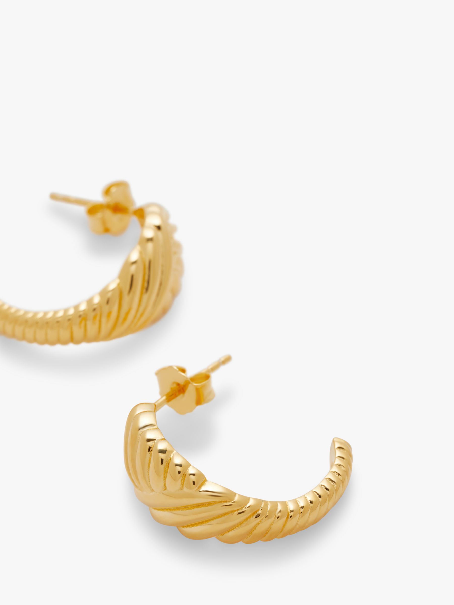 Buy John Lewis Woven Texture Hoop Earrings, Gold Online at johnlewis.com