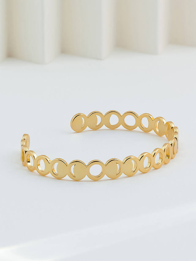 Wanderlust + Co Moon Phases Open Bangle, Gold