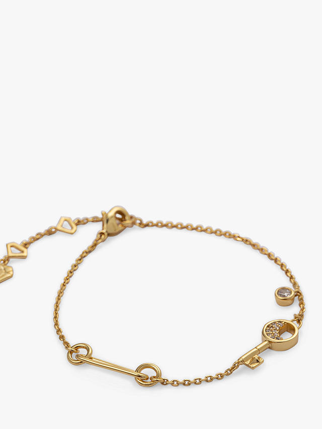 Wanderlust + Co Cubic Zirconia Crescent Key Chain Bracelet, Gold
