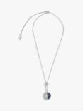 Wanderlust + Co Presence Enamel and Cubic Zirconia Day Night Pendant Necklace, Silver