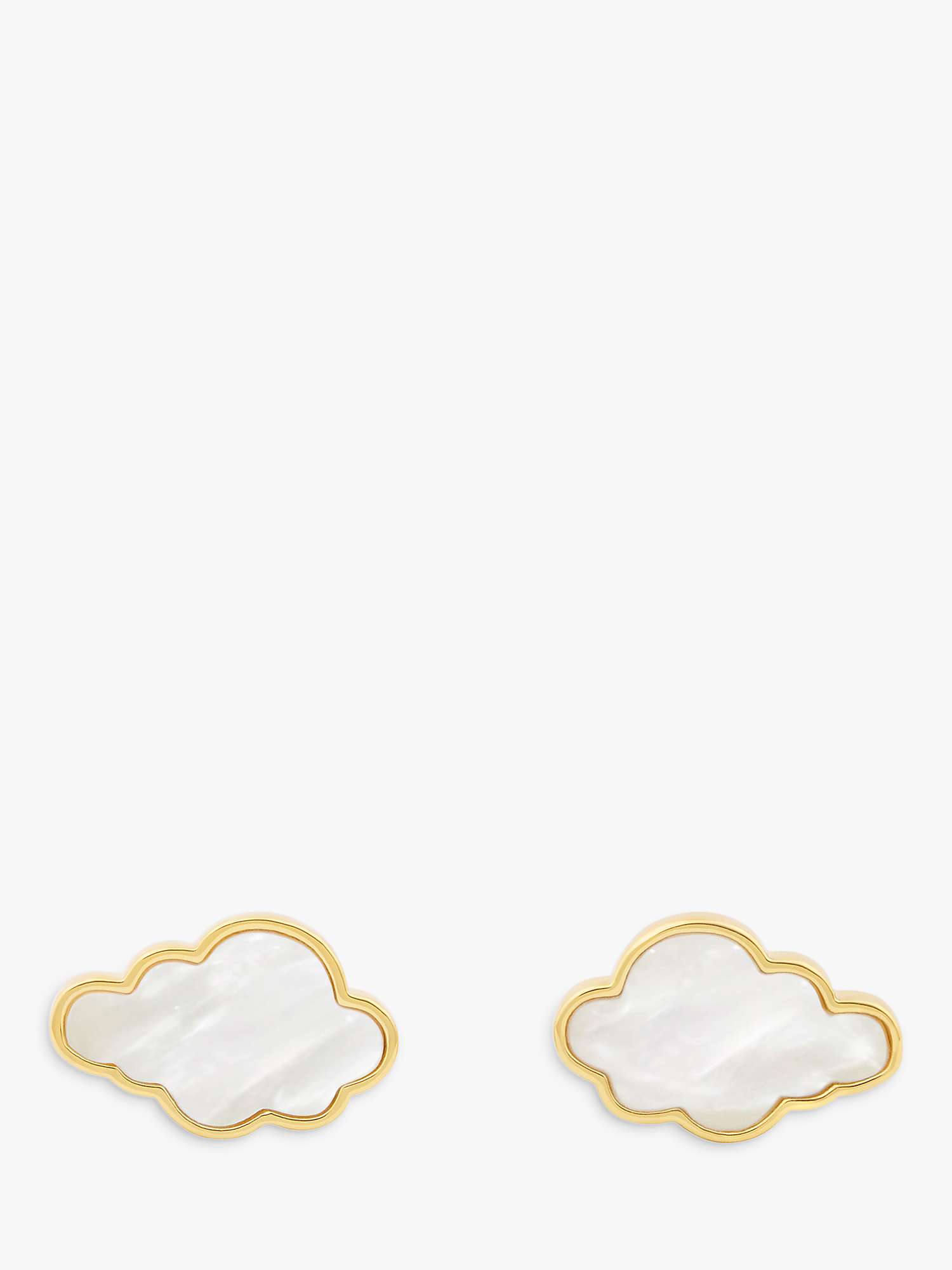 Buy Wanderlust + Co Mother of Pearl Cumulus Cloud Stud Earrings, Gold Online at johnlewis.com