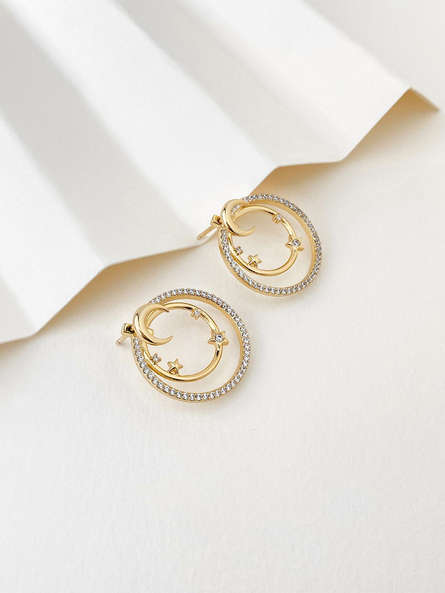 Wanderlust + Co Midnight Hour Earrings, Gold at John Lewis & Partners
