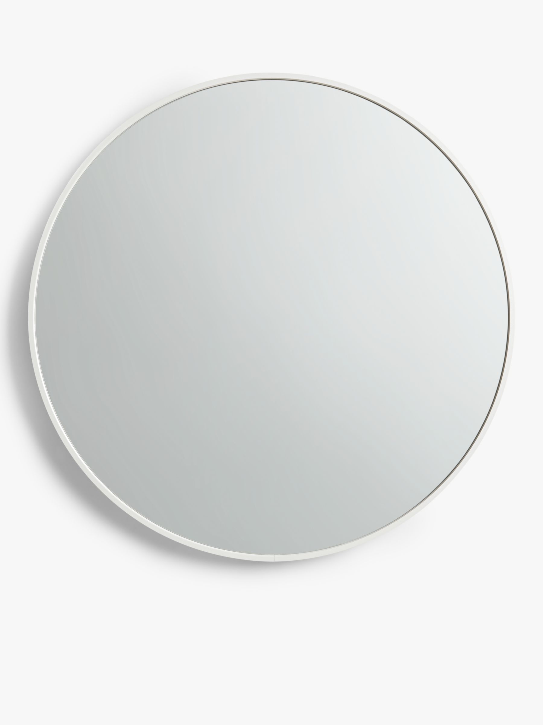 John Lewis ANYDAY Thin Metal Frame Round Wall Mirror, 65cm, White