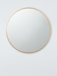 John Lewis ANYDAY Thin Metal Frame Round Wall Mirror, 65cm, Gold