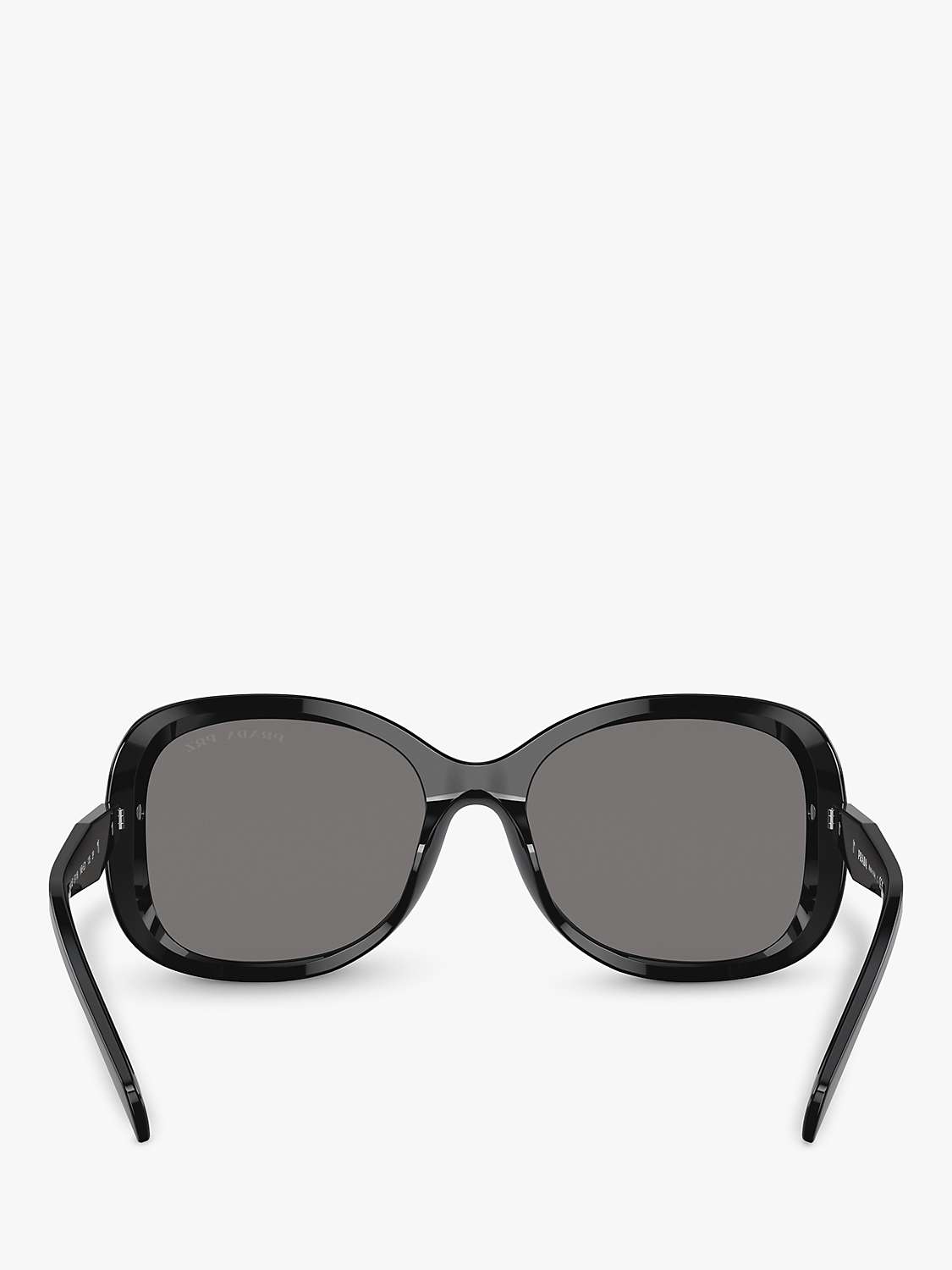 Buy Prada PR 04ZS Women's Polarised Rectangular Sunglasses, Black/Grey Online at johnlewis.com
