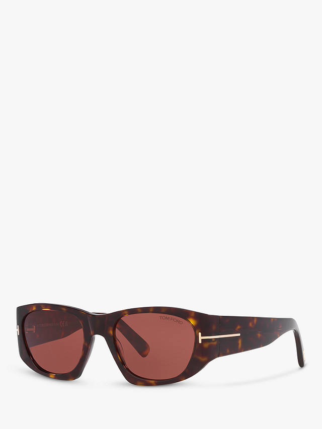 TOM FORD FT0987 Unisex Cyrille Square Sunglasses, Havana/Brown