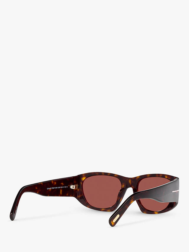 TOM FORD FT0987 Unisex Cyrille Square Sunglasses, Havana/Brown