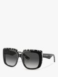 Dolce & Gabbana DG4414 Women's Square Sunglasses, Black/Grey Gradient