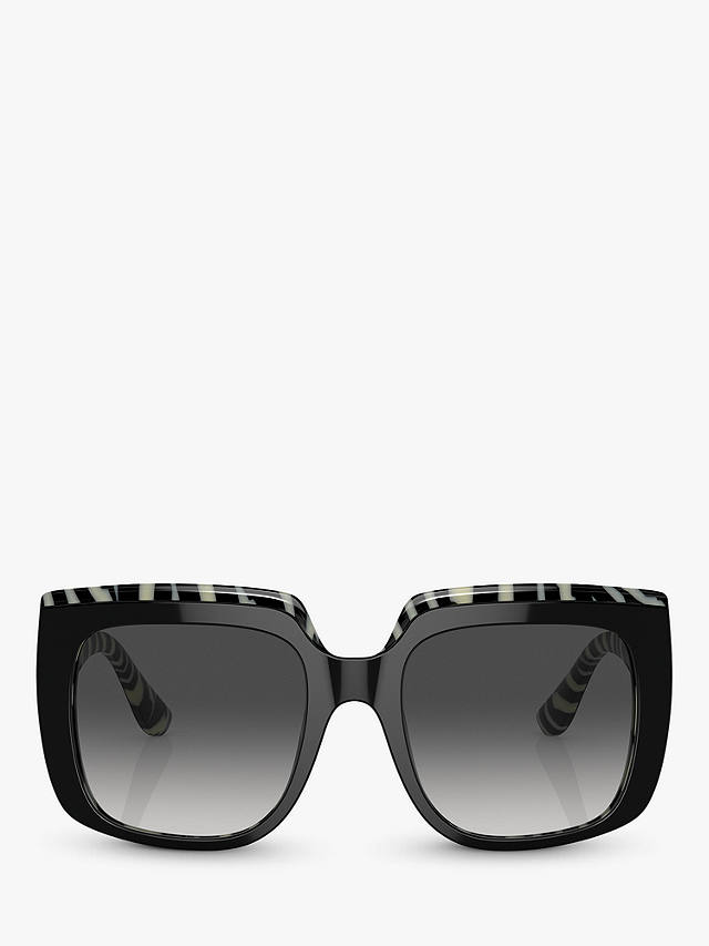 Dolce & Gabbana DG4414 Women's Square Sunglasses, Black/Grey Gradient