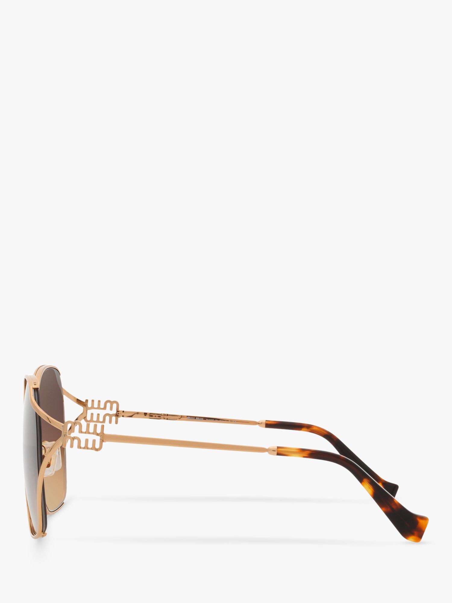 Miu Miu MU 52WS Women's Irregular Sunglasses, Gold