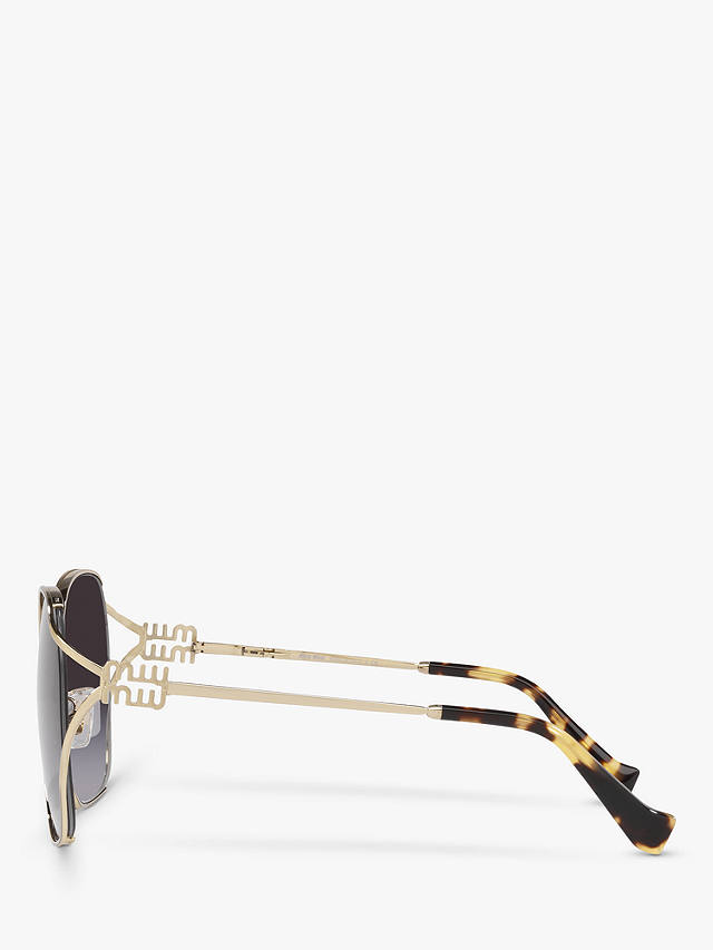 Miu Miu MU 52WS Women's Irregular Sunglasses, Light Gold