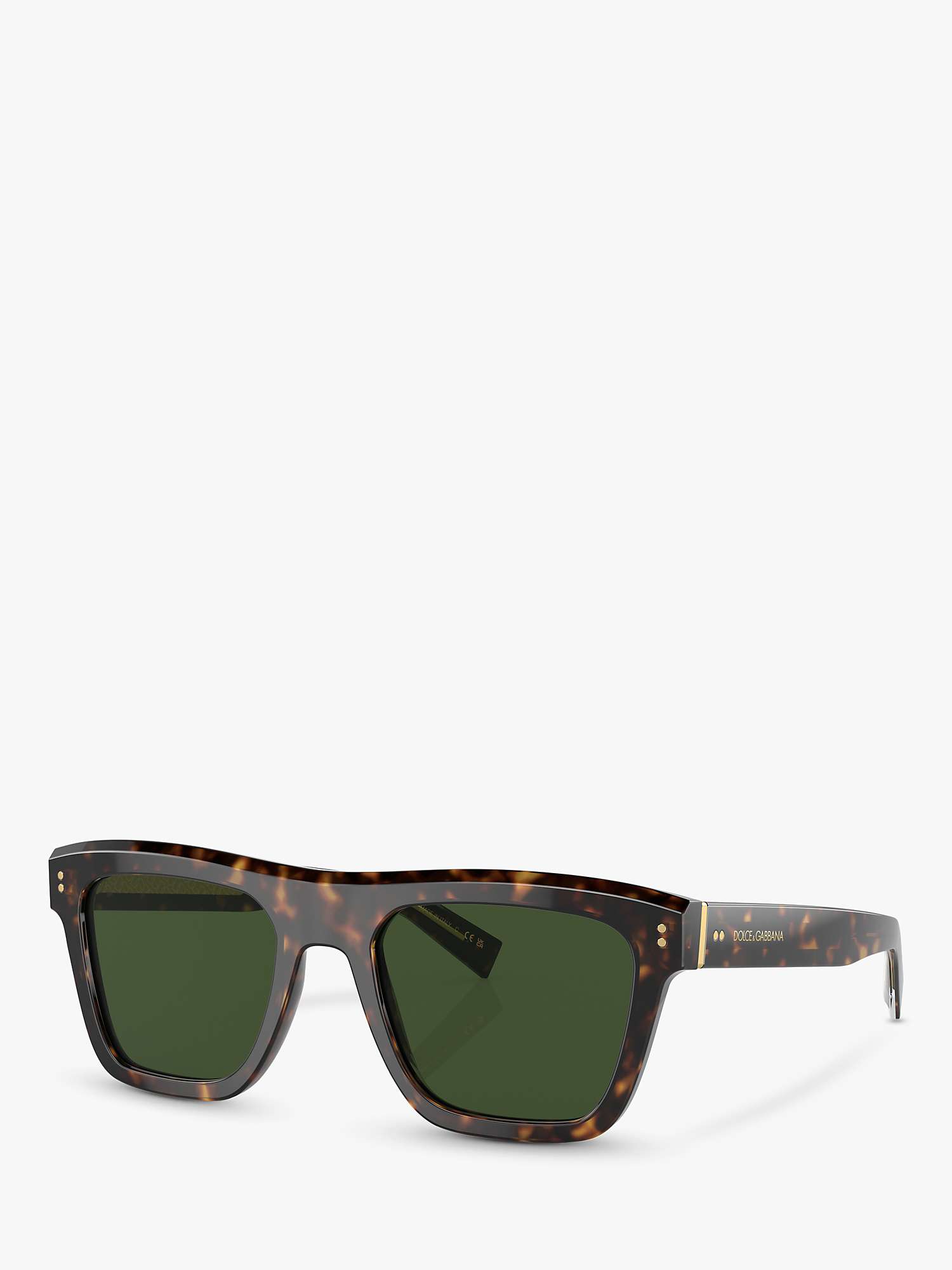 Buy Dolce & Gabbana DG4420 Men's Square Sunglasses, Havana/Green Online at johnlewis.com