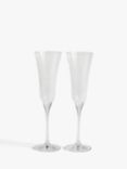 John Lewis Leckford Glass Champagne Flute, Set of 2, 170ml, Clear