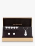 Jon Richard Crystal Halo Bracelet, Earrings and Pendant Necklace Jewellery Set, Silver