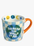 Eleanor Bowmer 'You Mean the World to Me' Mug, 300ml, Blue/Green