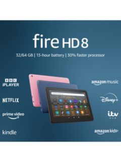 Amazon Fire HD 8 Tablet (12th Generation, 2022) with Alexa Hands-Free, Hexa-core, Fire OS, Wi-Fi, 32GB, 8", with Special Offers, Black