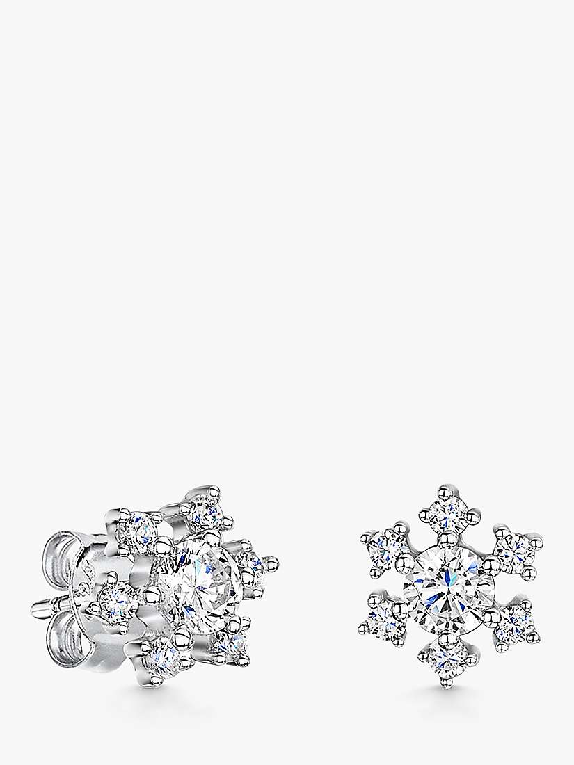 Buy Jools by Jenny Brown Cubic Zirconia Snowflake Stud Earrings, Silver/Clear Online at johnlewis.com
