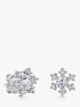 Jools by Jenny Brown Cubic Zirconia Snowflake Stud Earrings, Silver/Clear