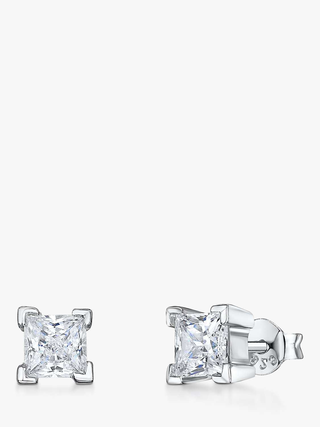 Buy Jools by Jenny Brown Cubic Zirconia Square Stud Earrings, Silver/Clear Online at johnlewis.com