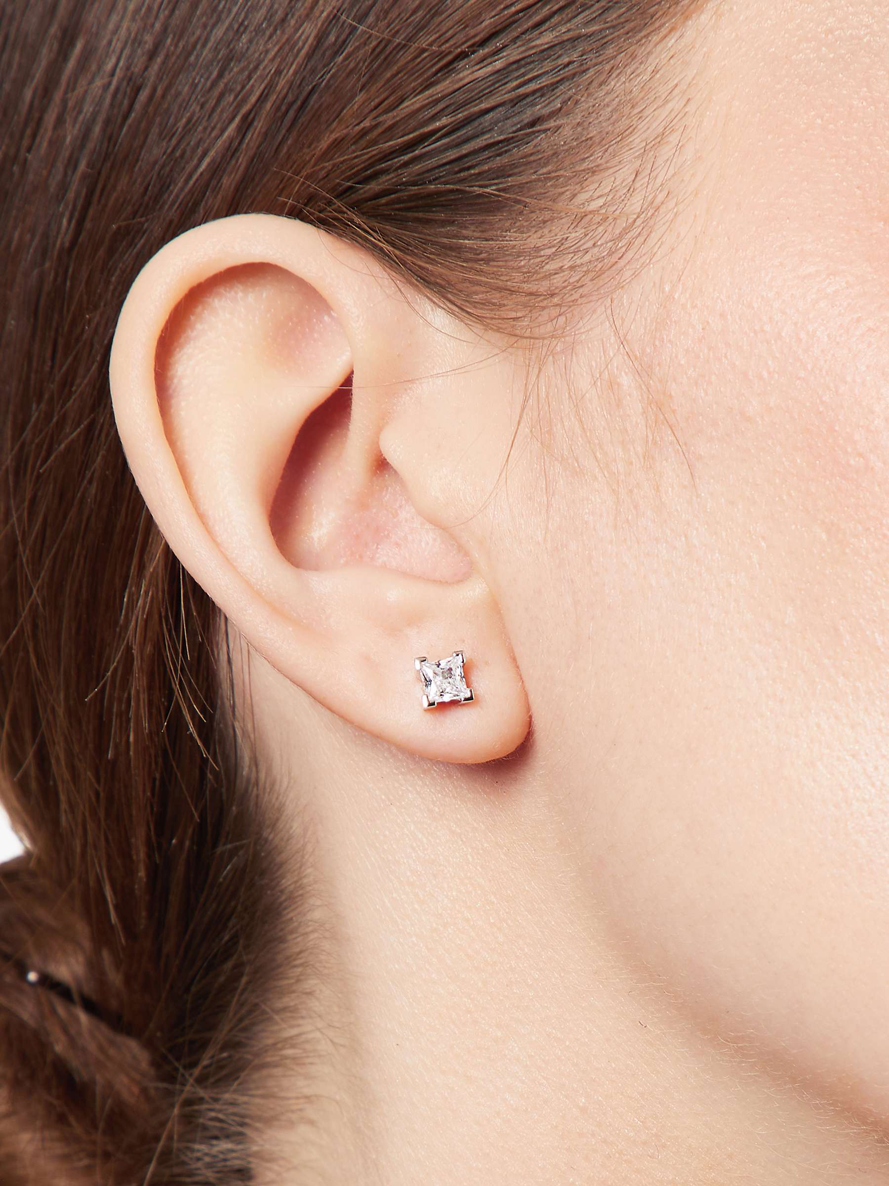 Buy Jools by Jenny Brown Cubic Zirconia Square Stud Earrings, Silver/Clear Online at johnlewis.com