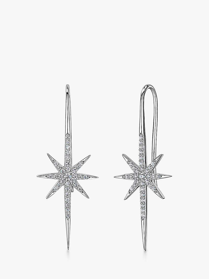Buy Jools by Jenny Brown Cubic Zirconia North Star Long Drop Earrings, Silver Online at johnlewis.com