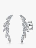 Jools by Jenny Brown Cubic Zironia Climber Stud Earrings, Silver