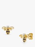 Jools by Jenny Brown Bee Cubic Zirconia Stud Earrings, Gold/Black