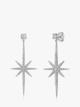 Jools by Jenny Brown Cubic Zirconia North Star Long Drop Earrings, Silver