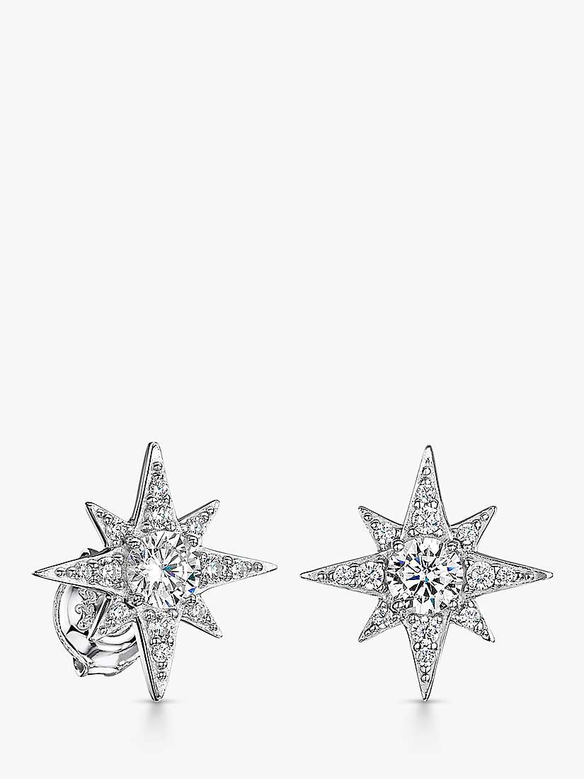 Buy Jools by Jenny Brown Cubic Zirconia Chunky North Star Stud Earrings, Silver Online at johnlewis.com