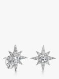 Jools by Jenny Brown Cubic Zirconia Chunky North Star Stud Earrings, Silver