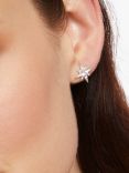 Jools by Jenny Brown Cubic Zirconia Chunky North Star Stud Earrings, Silver