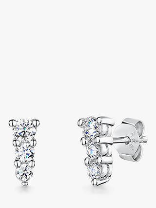 Jools by Jenny Brown Cubic Zirconia Small Stud Earrings, Silver/Clear