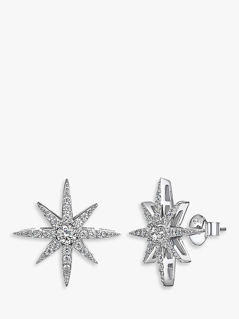 Buy Jools by Jenny Brown Cubic Zirconia Fine North Star Stud Earrings, Silver Online at johnlewis.com