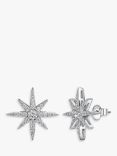 Jools by Jenny Brown Cubic Zirconia Fine North Star Stud Earrings, Silver