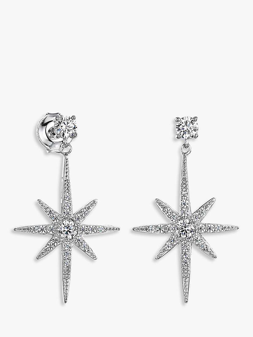 Buy Jools by Jenny Brown Cubic Zirconia North Star Short Drop Earrings, Silver Online at johnlewis.com