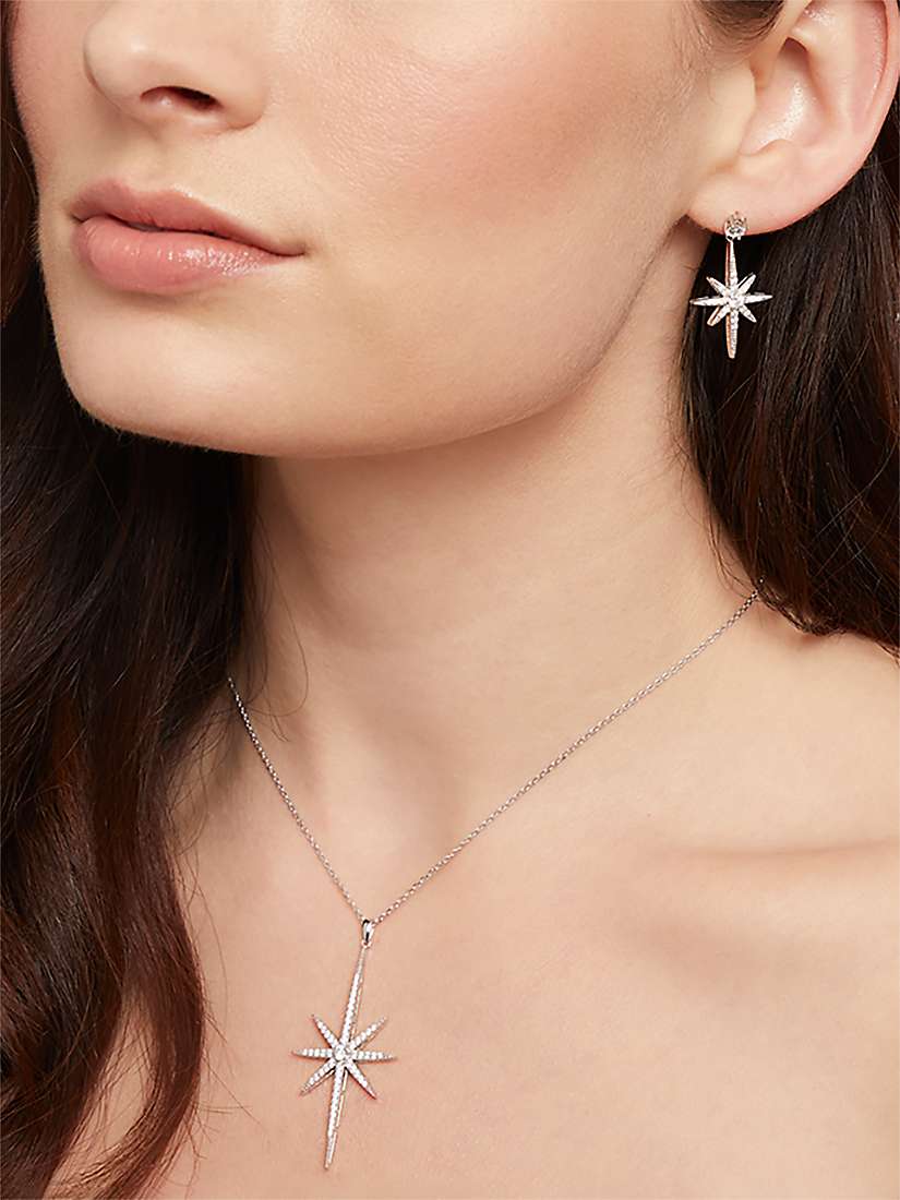 Buy Jools by Jenny Brown Cubic Zirconia North Star Short Drop Earrings, Silver Online at johnlewis.com