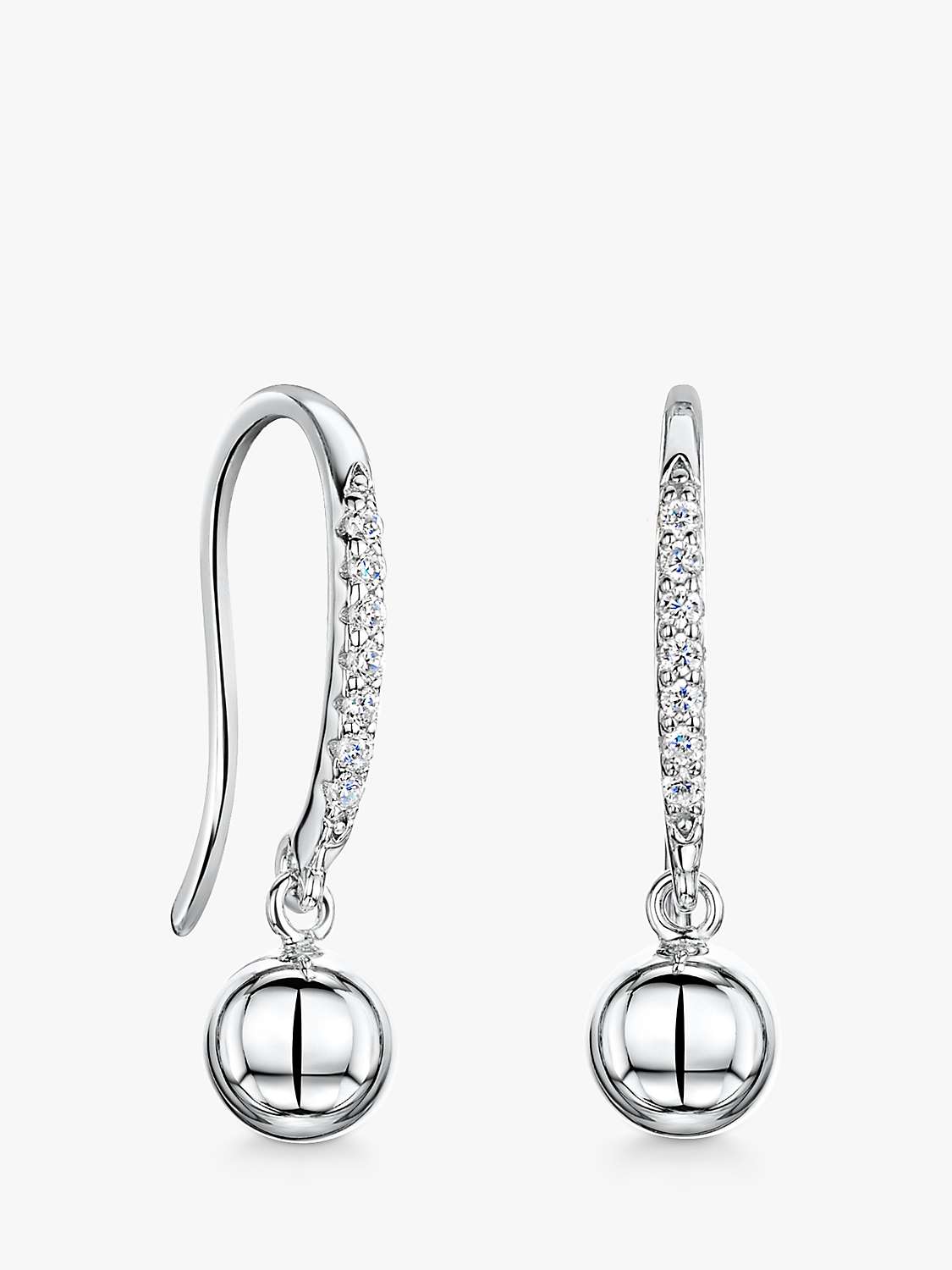 Buy Jools by Jenny Brown Cubic Zirconia Small Ball Drop Earrings, Silver Online at johnlewis.com