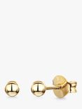 Jools by Jenny Brown Gold Plated Ball Stud Earrings, Gold