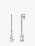 Jools by Jenny Brown Pear Cubic Zirconia Long Drop Earrings, Silver