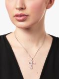 Jools by Jenny Brown Cubic Zirconia Pave Open Cross Pendant, Silver