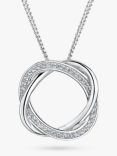 Jools by Jenny Brown Open Twisted Circle Pendant Necklace, Silver