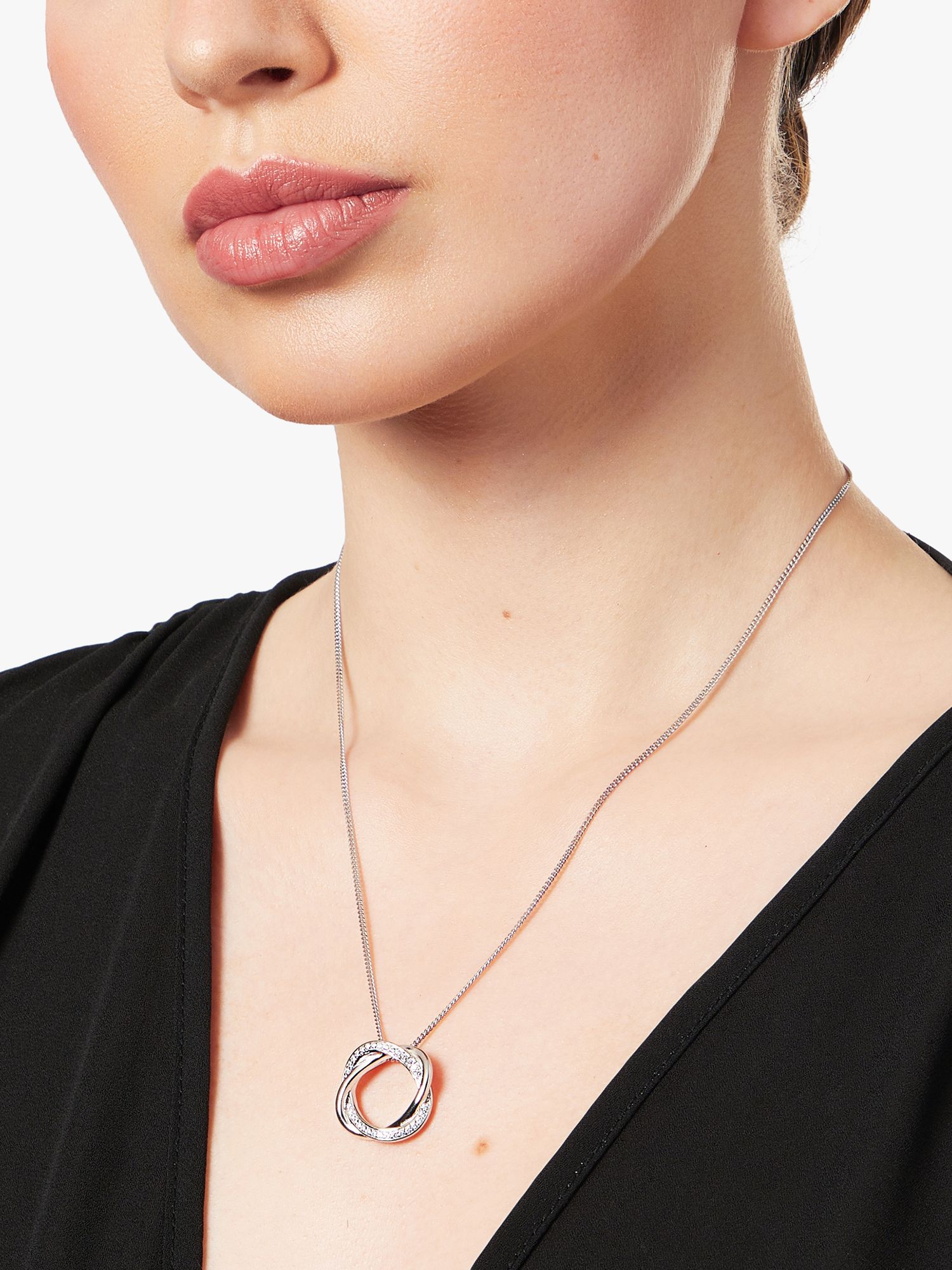 Buy Jools by Jenny Brown Open Twisted Circle Pendant Necklace, Silver Online at johnlewis.com
