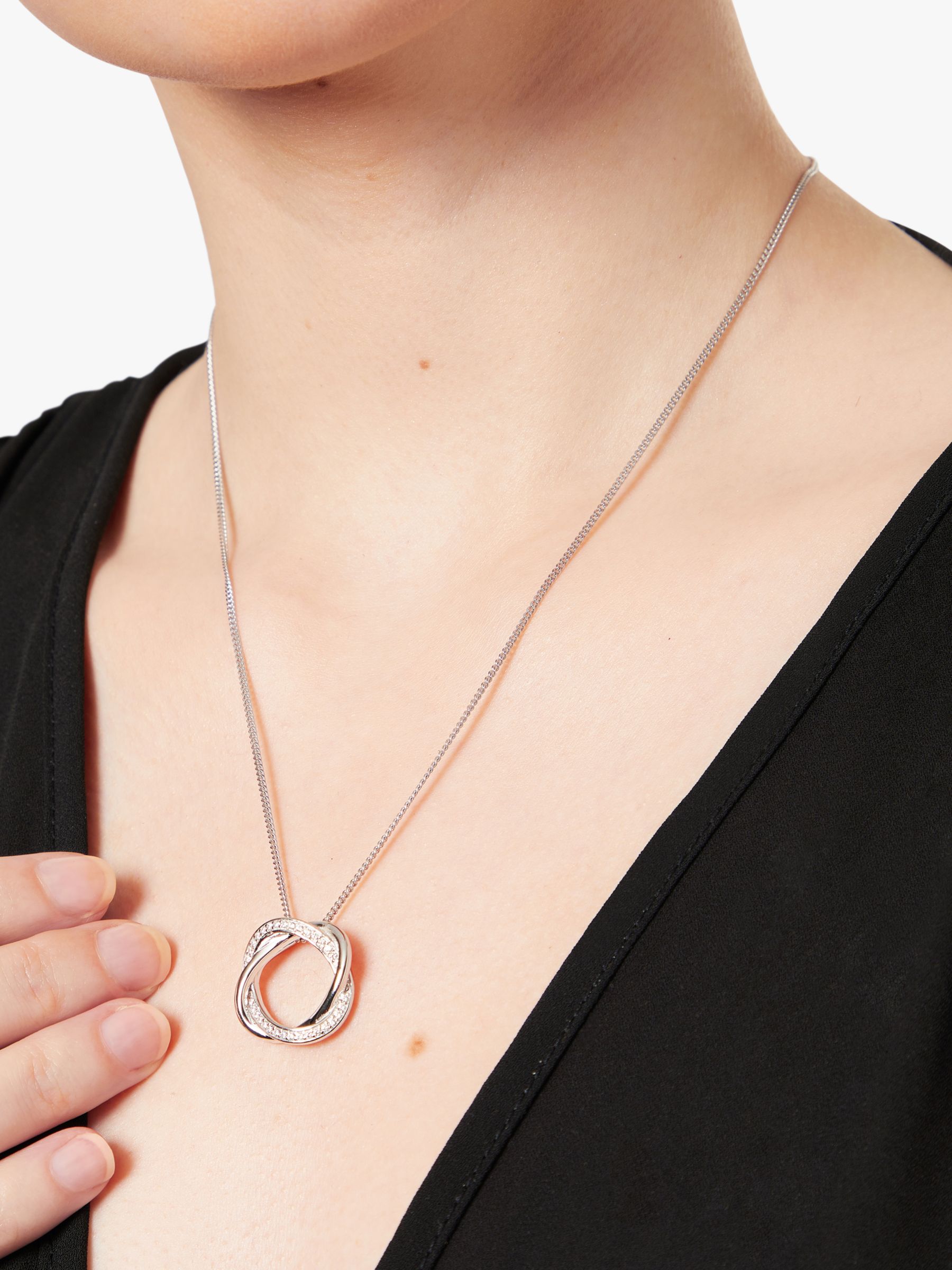 Buy Jools by Jenny Brown Open Twisted Circle Pendant Necklace, Silver Online at johnlewis.com