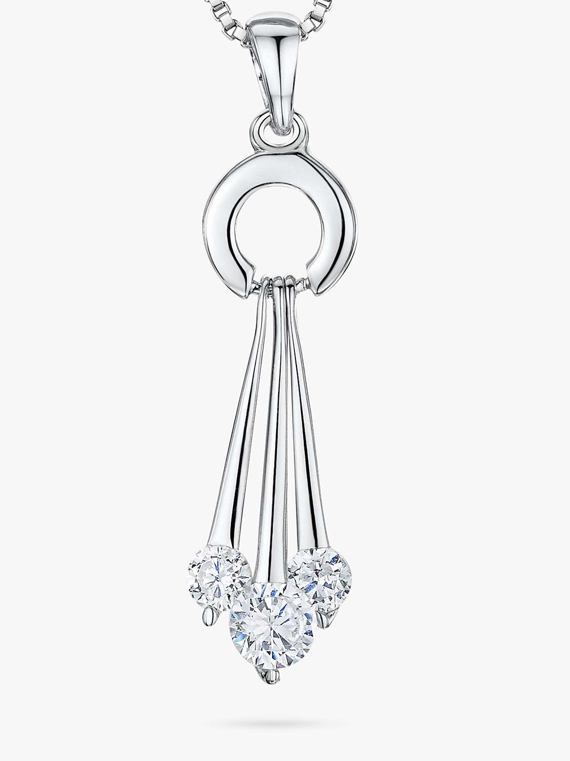 Buy Jools by Jenny Brown Cubic Zirconia Circle Strand Pendant Necklace, Silver Online at johnlewis.com
