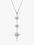 Jools by Jenny Brown Triple North Star Pendant Necklace, Silver
