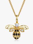 Jools by Jenny Brown Cubic Zirconia Small Bee Pendant Necklace