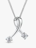 Jools by Jenny Brown Cubic Zirconia Kiss Pendant Necklace, Silver