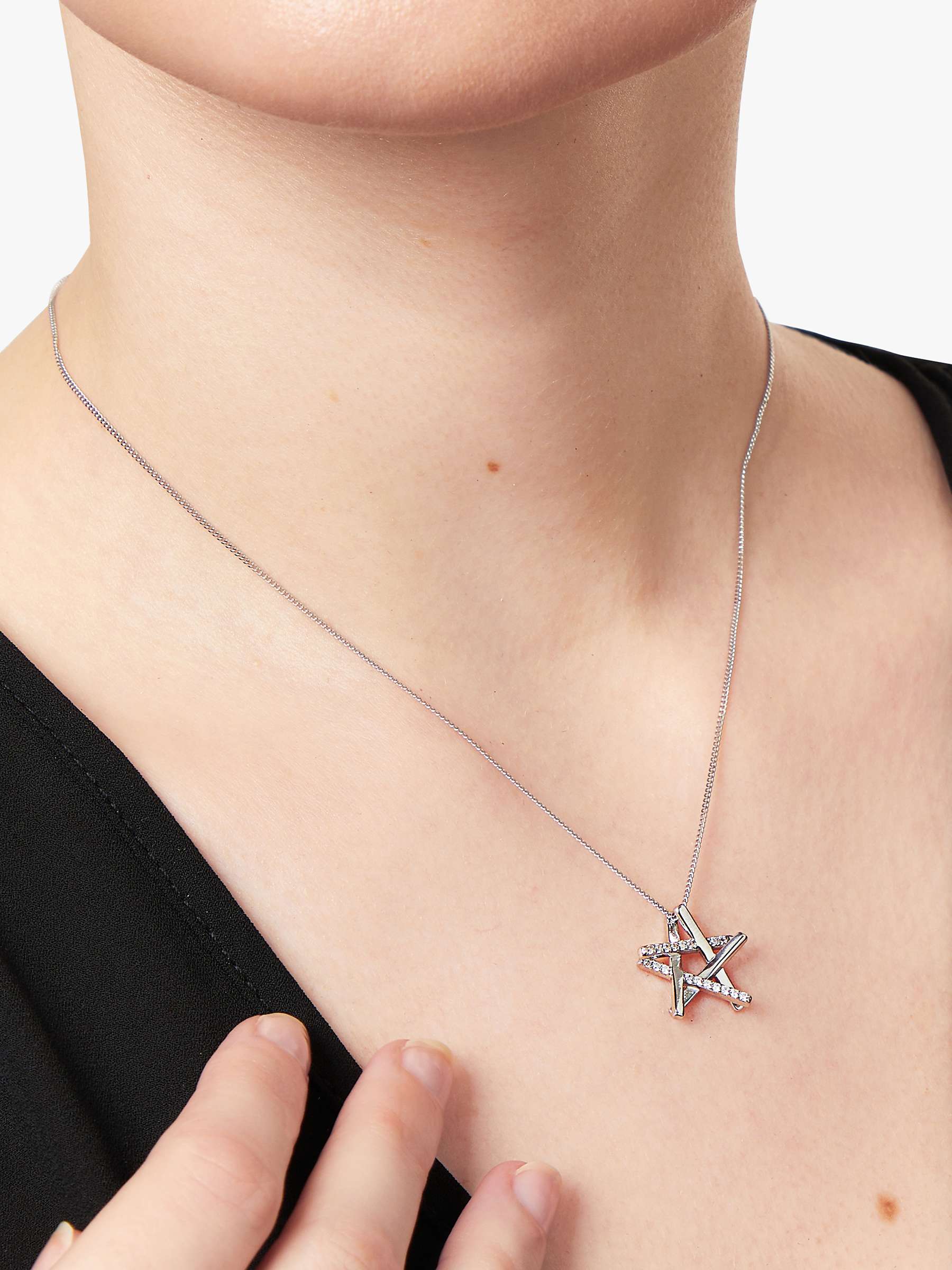 Buy Jools by Jenny Brown Cubic Zirconia Star Pendant Necklace, Silver Online at johnlewis.com